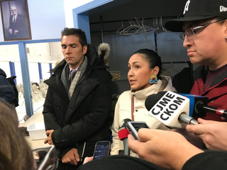 In one of the cases prompting an observation about Canadian coverage of Indigenous people, Jade Tootoosis, a cousin of Colten Boushie, a slain 22-year-old Cree man from the Red Pheasant First Nation reserve, speaks to the media last week. She says she was disappointed to see the defense attorney for the accused Gerald Stanley challenge “every single visible Indigenous” person as a candidate for the jury. The trial is taking place in Saskatchewan. (Guy Quenneville/CBC)